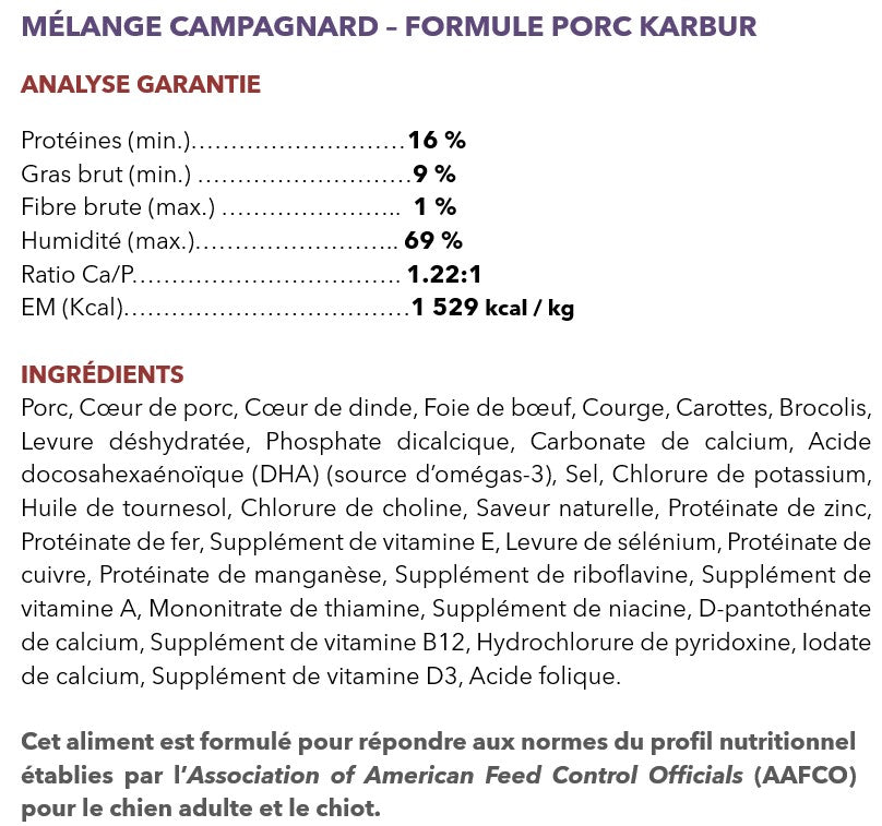 Mélange Campagnard Porc