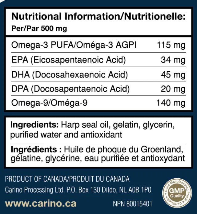 Capsules d'huile de phoque du Groenland