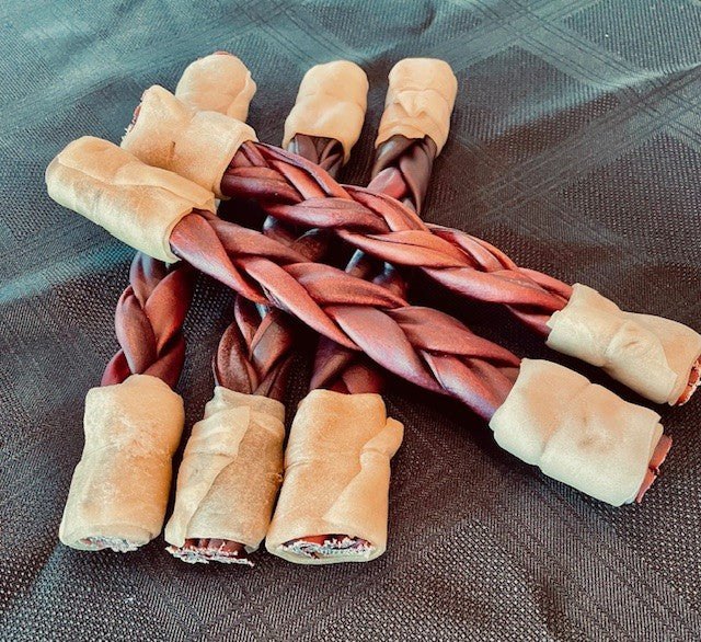 Tresse de collagène avec bouts enveloppés