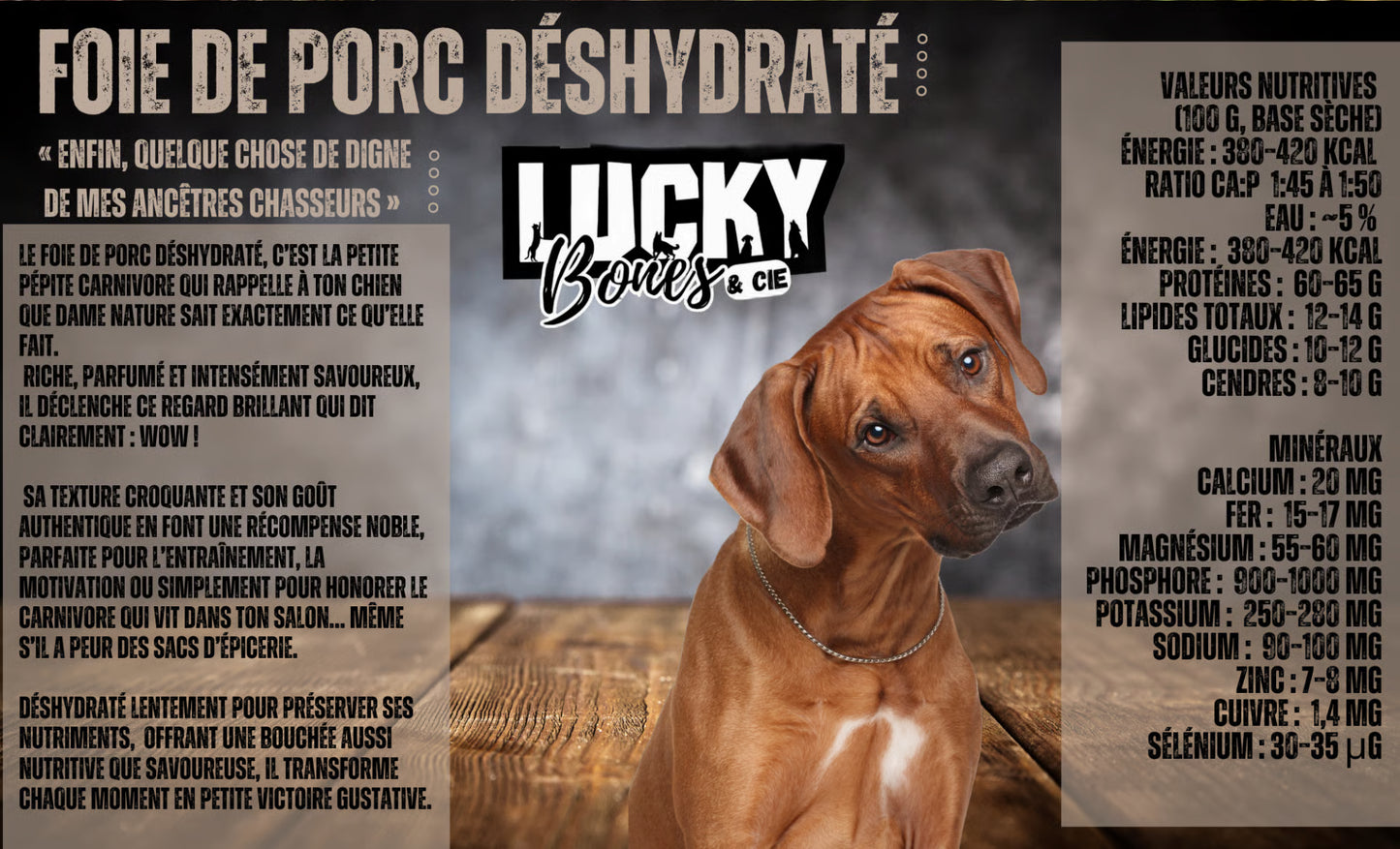 Foie de porc déshydraté