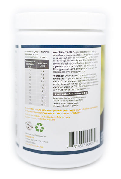 Supplément nutritionnel pour chiens actifs ou âgés